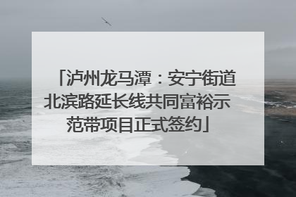 泸州龙马潭：安宁街道北滨路延长线共同富裕示范带项目正式签约