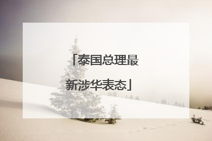 泰国总理最新涉华表态