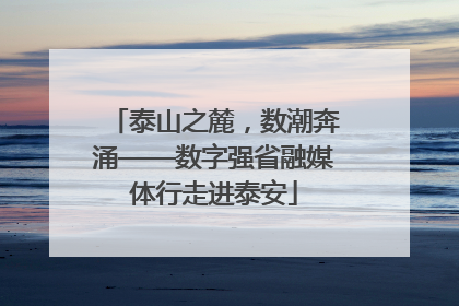 泰山之麓，数潮奔涌——数字强省融媒体行走进泰安
