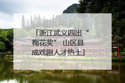 浙江武义四出“梅花奖” 山区县成戏剧人才热土