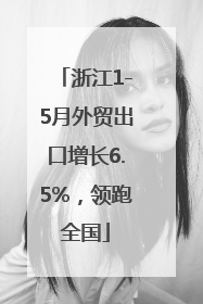 浙江1-5月外贸出口增长6.5%，领跑全国
