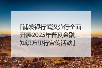 浦发银行武汉分行全面开展2025年普及金融知识万里行宣传活动