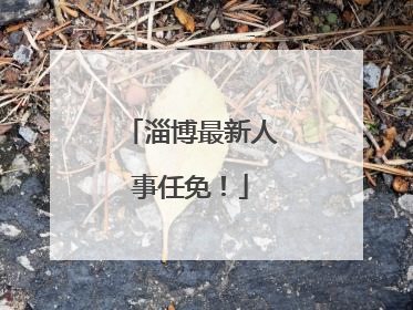 淄博最新人事任免！