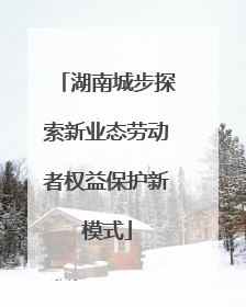 湖南城步探索新业态劳动者权益保护新模式