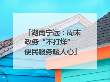湖南宁远：周末政务“不打烊” 便民服务暖人心