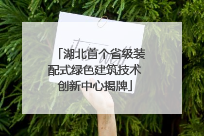 湖北首个省级装配式绿色建筑技术创新中心揭牌