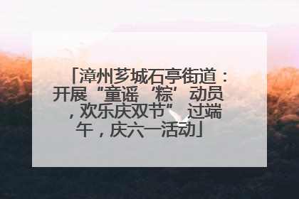 漳州芗城石亭街道：开展“童谣‘粽’动员，欢乐庆双节” 过端午，庆六一活动