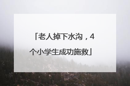 老人掉下水沟，4个小学生成功施救
