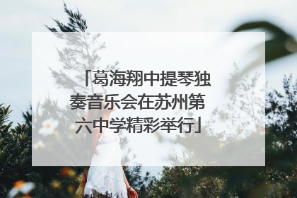 葛海翔中提琴独奏音乐会在苏州第六中学精彩举行