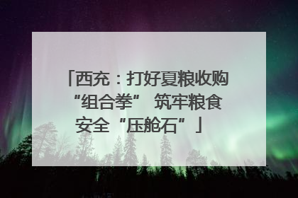 西充：打好夏粮收购“组合拳” 筑牢粮食安全“压舱石”