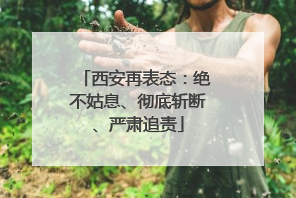 西安再表态：绝不姑息、彻底斩断、严肃追责