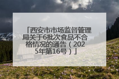 西安市市场监督管理局关于6批次食品不合格情况的通告（2025年第16号）
