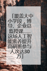 覆盖大中小学段，博导、企业总监授课……这场人工智能素养提升高研班参与人次达30万