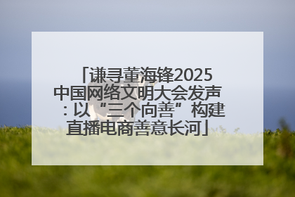 谦寻董海锋2025中国网络文明大会发声：以“三个向善”构建直播电商善意长河