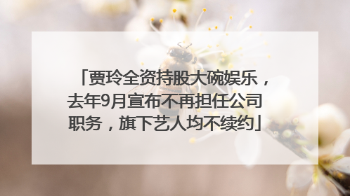 贾玲全资持股大碗娱乐，去年9月宣布不再担任公司职务，旗下艺人均不续约