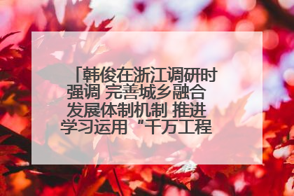 韩俊在浙江调研时强调 完善城乡融合发展体制机制 推进学习运用“千万工程”经验走深走实