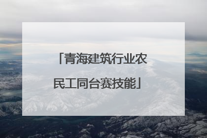 青海建筑行业农民工同台赛技能