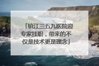 镇江三五九医院迎专家挂职，带来的不仅是技术更是理念
