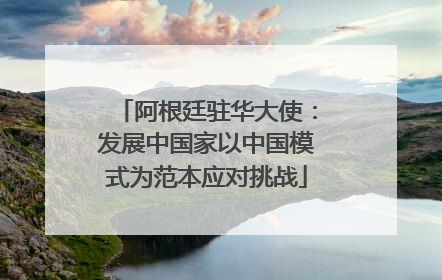 阿根廷驻华大使：发展中国家以中国模式为范本应对挑战