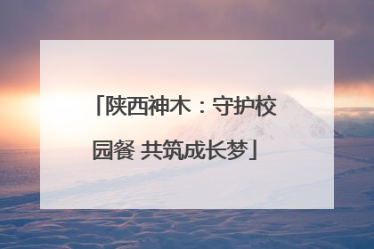 陕西神木：守护校园餐 共筑成长梦