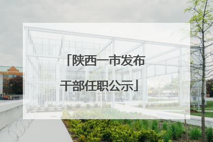 陕西一市发布干部任职公示