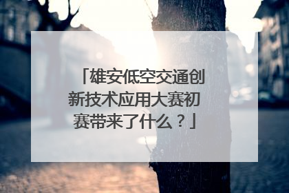 雄安低空交通创新技术应用大赛初赛带来了什么？