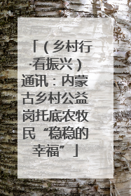（乡村行·看振兴）通讯：内蒙古乡村公益岗托底农牧民“稳稳的幸福”