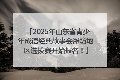 2025年山东省青少年成语经典故事会潍坊地区选拔赛开始报名！
