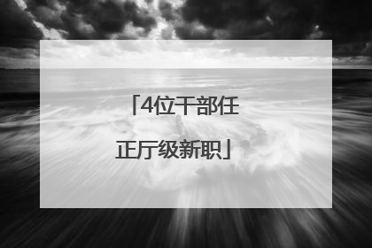 4位干部任正厅级新职