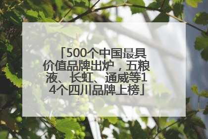 500个中国最具价值品牌出炉，五粮液、长虹、通威等14个四川品牌上榜