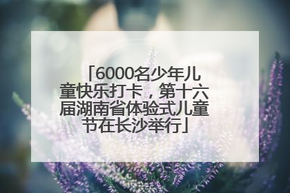 6000名少年儿童快乐打卡，第十六届湖南省体验式儿童节在长沙举行