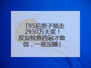 95后男子领走2930万大奖！反复检查四遍才敢信，一夜没睡