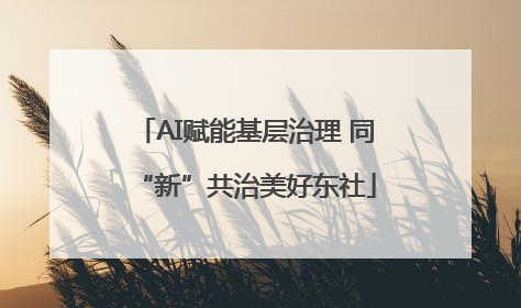 AI赋能基层治理 同“新”共治美好东社