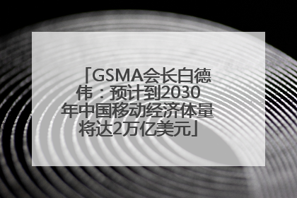 GSMA会长白德伟：预计到2030年中国移动经济体量将达2万亿美元